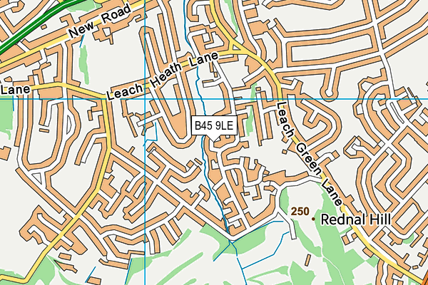 B45 9LE map - OS VectorMap District (Ordnance Survey)