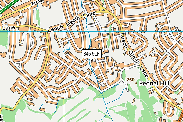 B45 9LF map - OS VectorMap District (Ordnance Survey)