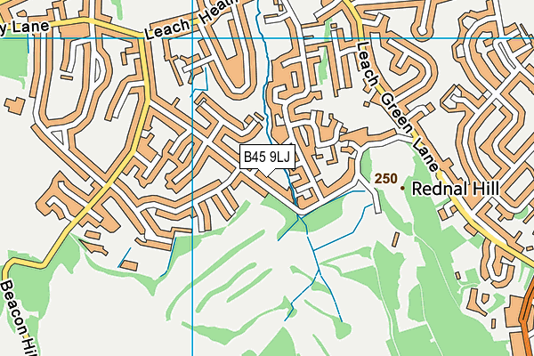 B45 9LJ map - OS VectorMap District (Ordnance Survey)