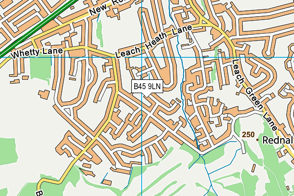 B45 9LN map - OS VectorMap District (Ordnance Survey)