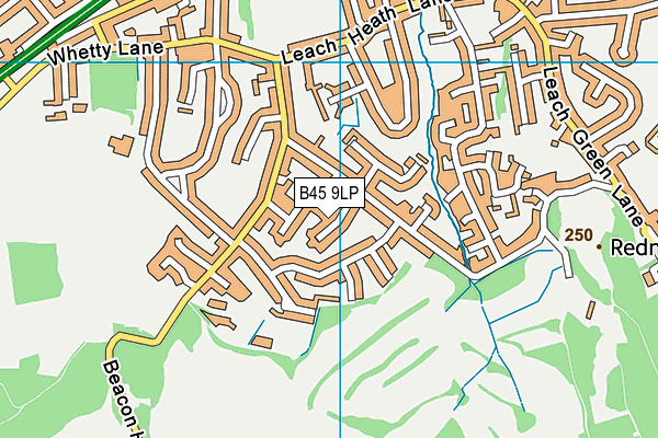 B45 9LP map - OS VectorMap District (Ordnance Survey)