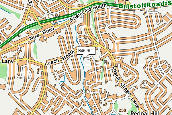 B45 9LT map - OS VectorMap District (Ordnance Survey)