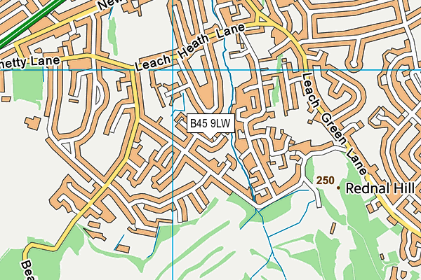 B45 9LW map - OS VectorMap District (Ordnance Survey)