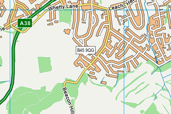 B45 9QG map - OS VectorMap District (Ordnance Survey)