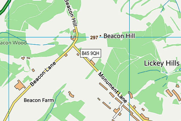 B45 9QH map - OS VectorMap District (Ordnance Survey)