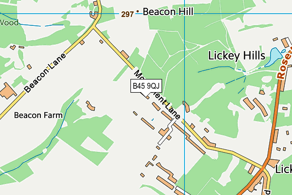 B45 9QJ map - OS VectorMap District (Ordnance Survey)