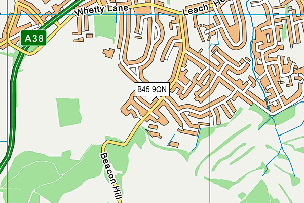 B45 9QN map - OS VectorMap District (Ordnance Survey)