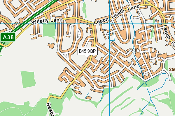 B45 9QP map - OS VectorMap District (Ordnance Survey)