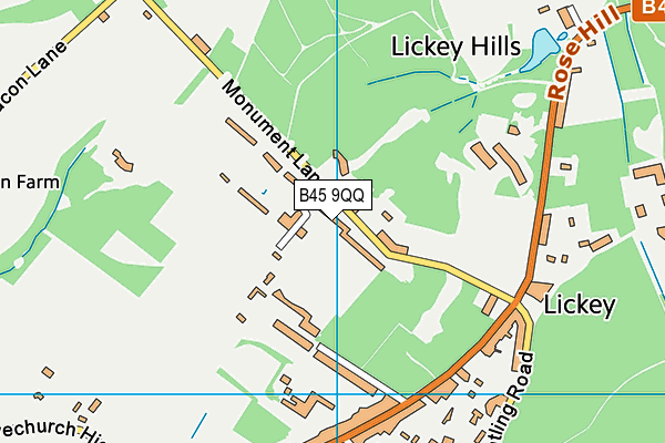 B45 9QQ map - OS VectorMap District (Ordnance Survey)