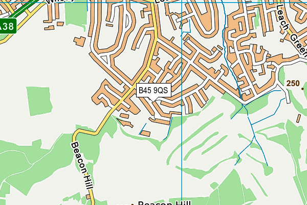 B45 9QS map - OS VectorMap District (Ordnance Survey)