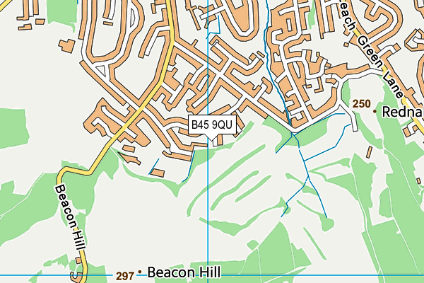 B45 9QU map - OS VectorMap District (Ordnance Survey)