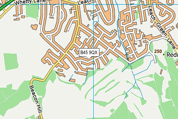B45 9QX map - OS VectorMap District (Ordnance Survey)