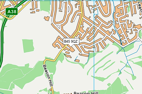 B45 9QZ map - OS VectorMap District (Ordnance Survey)