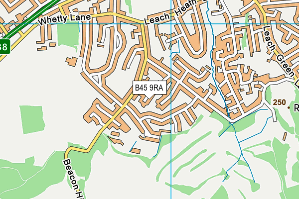 B45 9RA map - OS VectorMap District (Ordnance Survey)