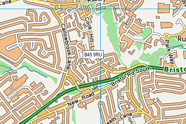 B45 9RU map - OS VectorMap District (Ordnance Survey)