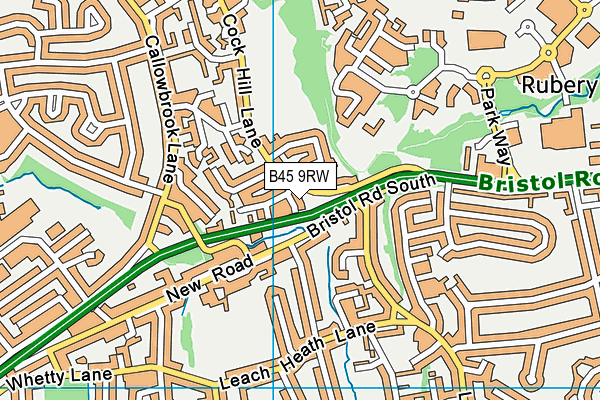 B45 9RW map - OS VectorMap District (Ordnance Survey)