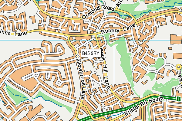 B45 9RY map - OS VectorMap District (Ordnance Survey)
