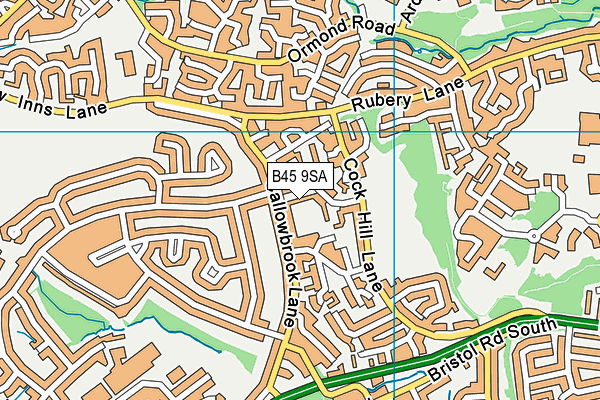 B45 9SA map - OS VectorMap District (Ordnance Survey)