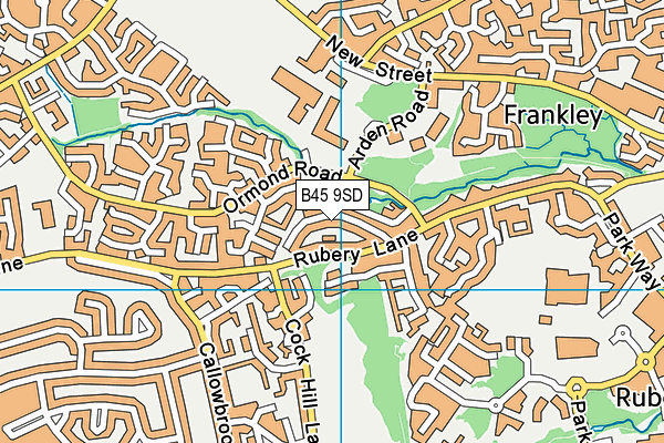 B45 9SD map - OS VectorMap District (Ordnance Survey)