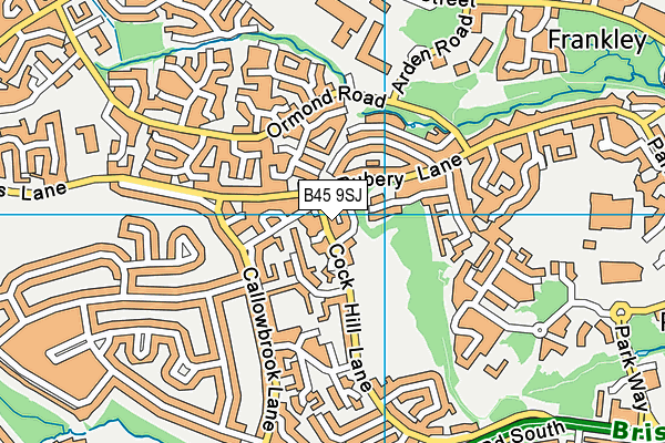B45 9SJ map - OS VectorMap District (Ordnance Survey)