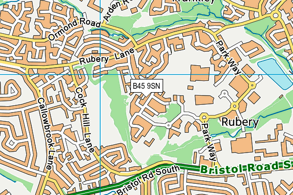 B45 9SN map - OS VectorMap District (Ordnance Survey)
