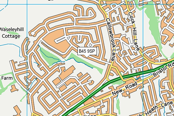 B45 9SP map - OS VectorMap District (Ordnance Survey)