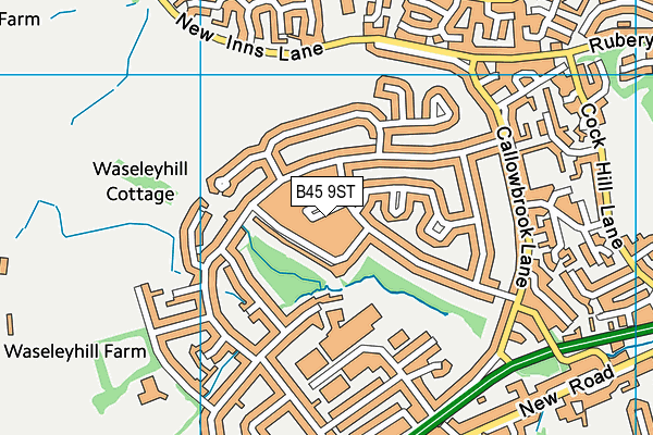 B45 9ST map - OS VectorMap District (Ordnance Survey)