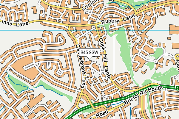 B45 9SW map - OS VectorMap District (Ordnance Survey)