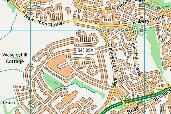 B45 9SX map - OS VectorMap District (Ordnance Survey)