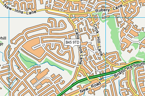 B45 9TD map - OS VectorMap District (Ordnance Survey)