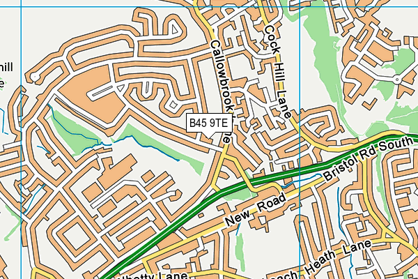 B45 9TE map - OS VectorMap District (Ordnance Survey)