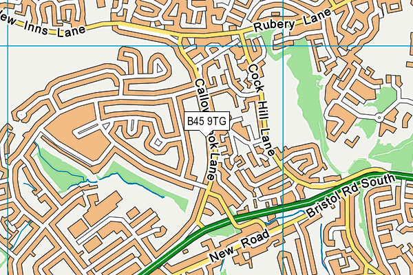 B45 9TG map - OS VectorMap District (Ordnance Survey)