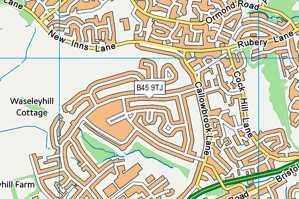 B45 9TJ map - OS VectorMap District (Ordnance Survey)