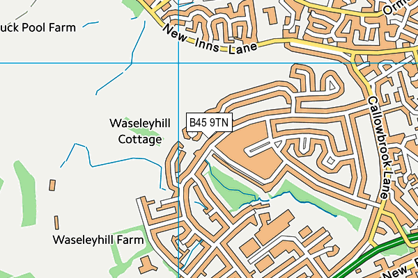 B45 9TN map - OS VectorMap District (Ordnance Survey)