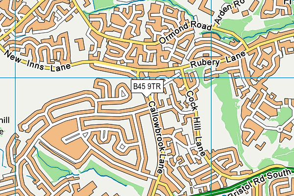 B45 9TR map - OS VectorMap District (Ordnance Survey)