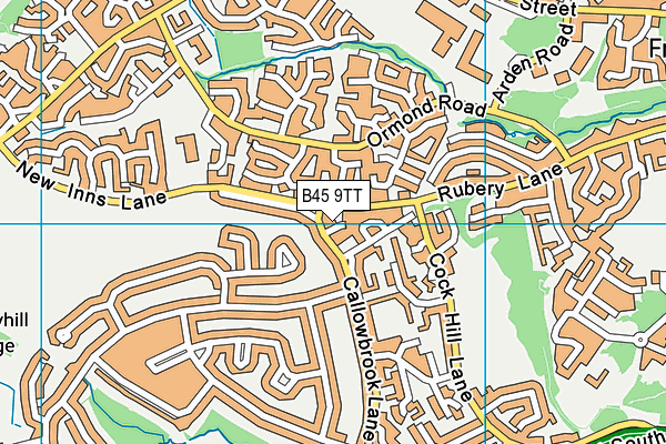 B45 9TT map - OS VectorMap District (Ordnance Survey)