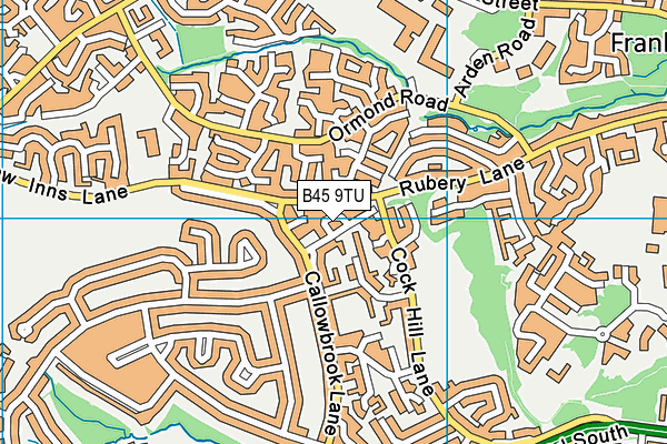 B45 9TU map - OS VectorMap District (Ordnance Survey)