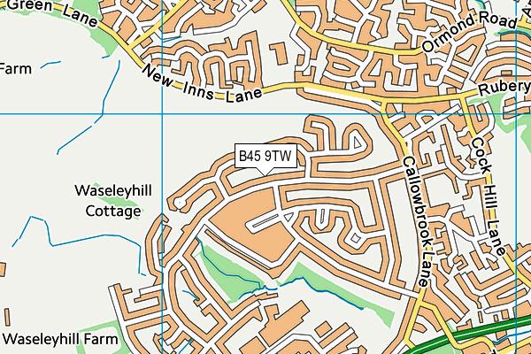 B45 9TW map - OS VectorMap District (Ordnance Survey)