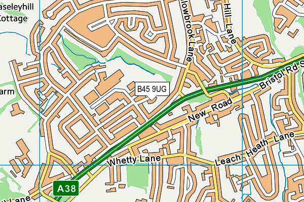B45 9UG map - OS VectorMap District (Ordnance Survey)