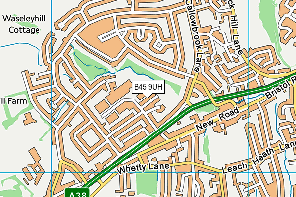 B45 9UH map - OS VectorMap District (Ordnance Survey)