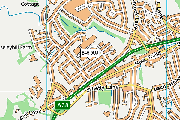 B45 9UJ map - OS VectorMap District (Ordnance Survey)