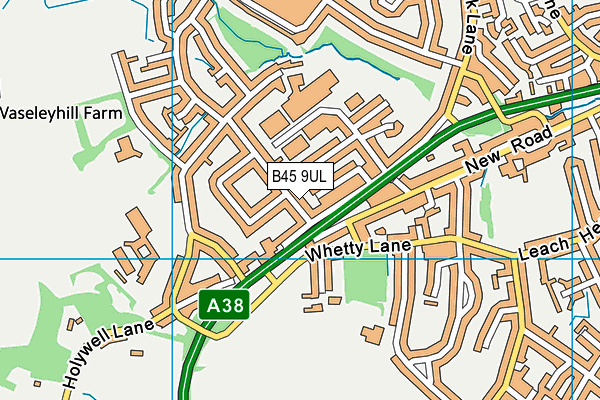 B45 9UL map - OS VectorMap District (Ordnance Survey)