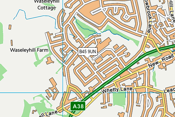 B45 9UN map - OS VectorMap District (Ordnance Survey)