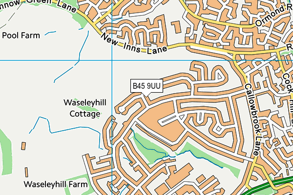 B45 9UU map - OS VectorMap District (Ordnance Survey)