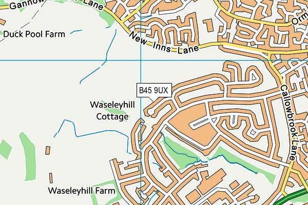 B45 9UX map - OS VectorMap District (Ordnance Survey)