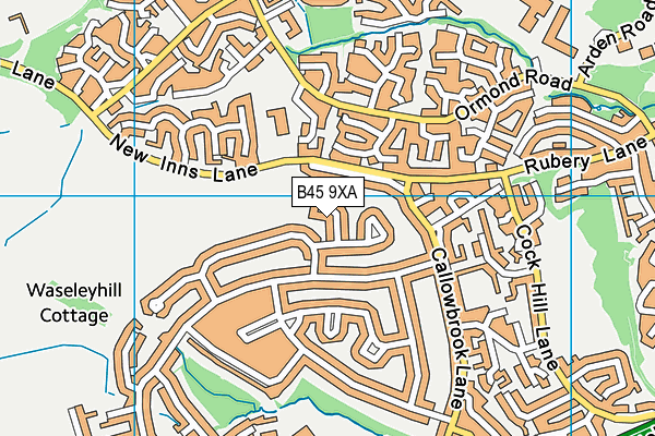 B45 9XA map - OS VectorMap District (Ordnance Survey)