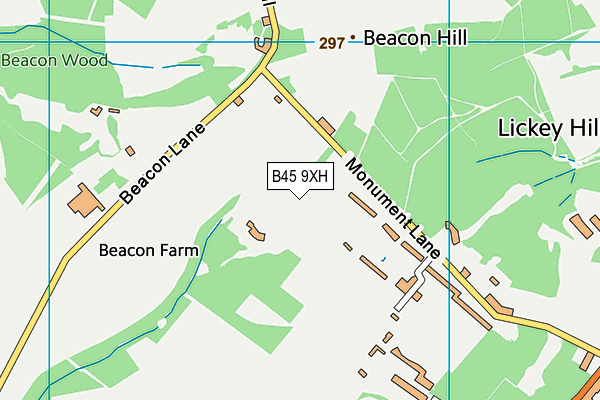 B45 9XH map - OS VectorMap District (Ordnance Survey)