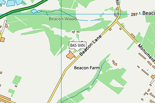 B45 9XN map - OS VectorMap District (Ordnance Survey)