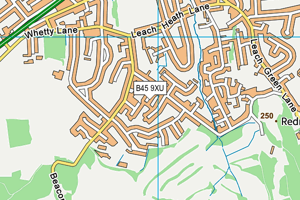 B45 9XU map - OS VectorMap District (Ordnance Survey)