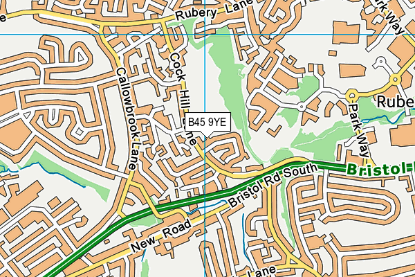 B45 9YE map - OS VectorMap District (Ordnance Survey)